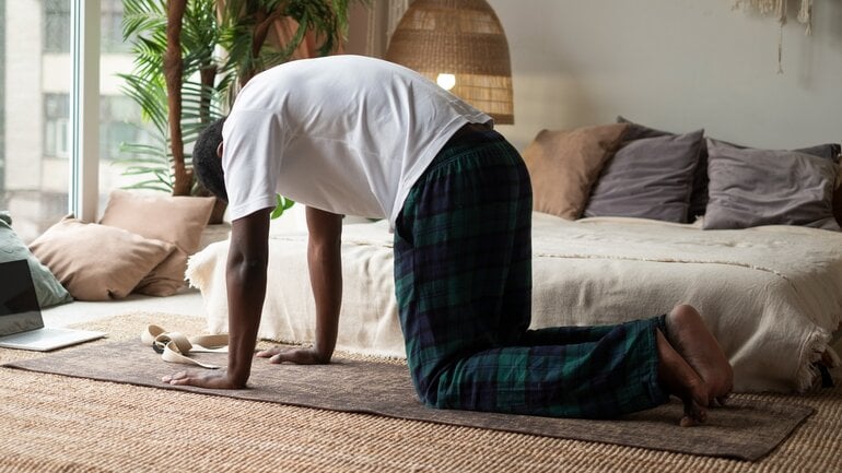 Katze-Kuh im Vierfüßlerstand