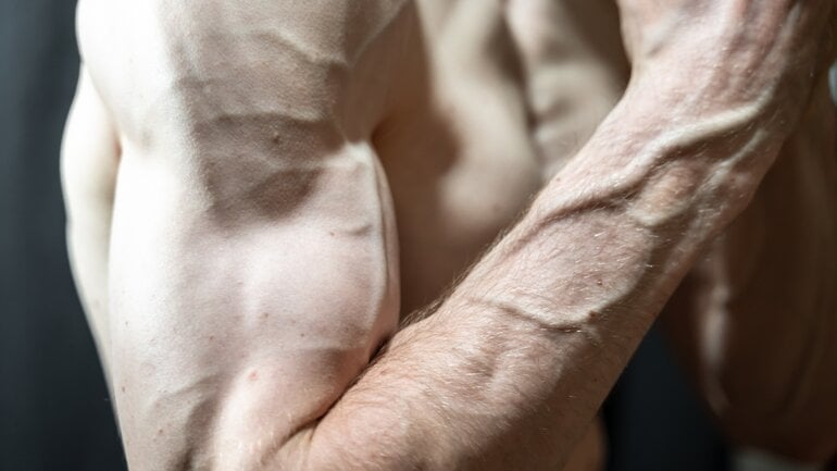 Sportlervenen: Sichtbare Adern durch Muskeln