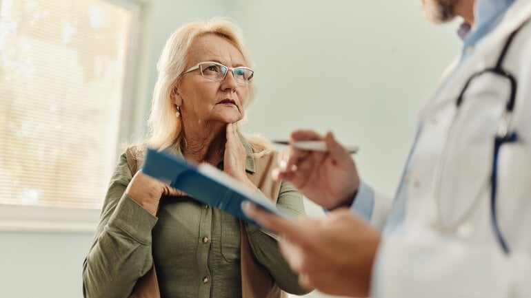 Knoten am Hals: Seltener sind Tumoren der Grund