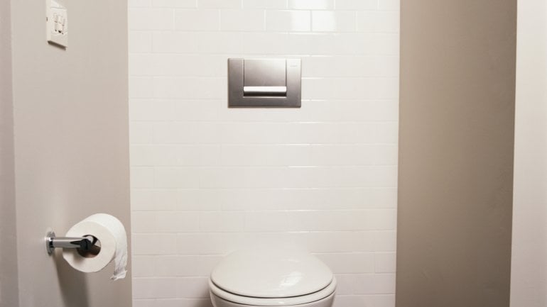 Das Bild zeigt eine Toilette.