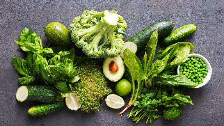 Lebensmittel mit viel Kalium: Grünes Gemüse
