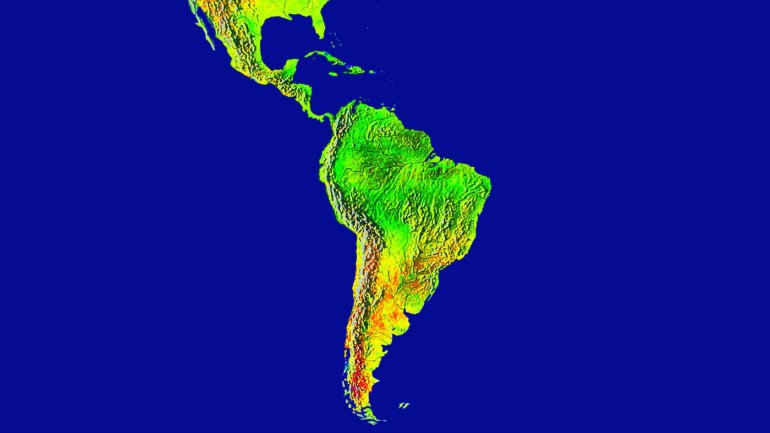 Das Bild zeigt Mittel- und Südamerika.