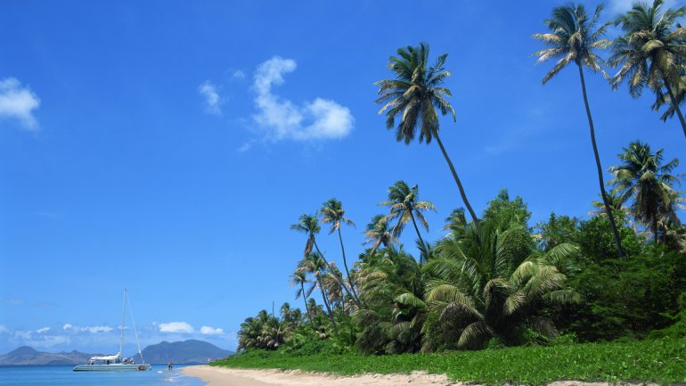 Das Bild zeigt eine Insel in der Karibik. 