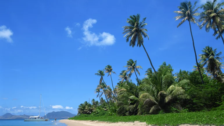 Das Bild zeigt eine Insel in der Karibik. 